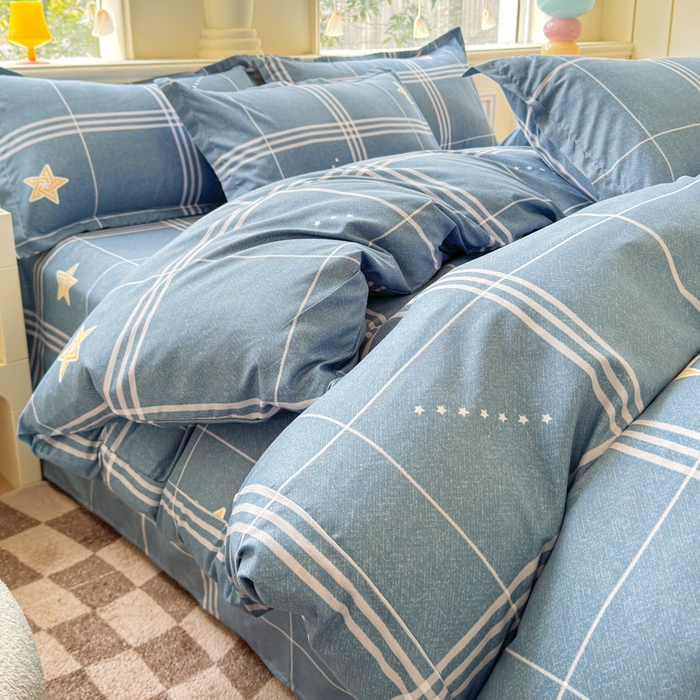 91家纺网 家纺一手货源 找家纺 佑佳家纺 2025年新款铂金棉芦荟棉学生三件套四件套 单被套 单枕套「支持定做各种尺寸」 万星如一