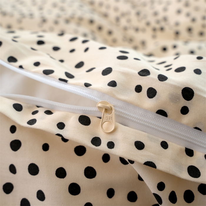 91家纺网 家纺一手货源 找家纺 花西夫人2025新款13372纯棉印花全棉四件套床单床笠款波点-珍珠奶茶