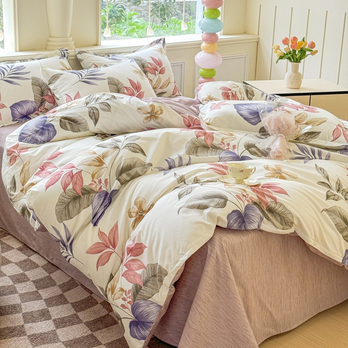 91家纺网 家纺一手货源 找家纺 佑佳家纺 2025年新款铂金棉芦荟棉学生三件套四件套 单被套 单枕套「支持定做各种尺寸」 安娜花园