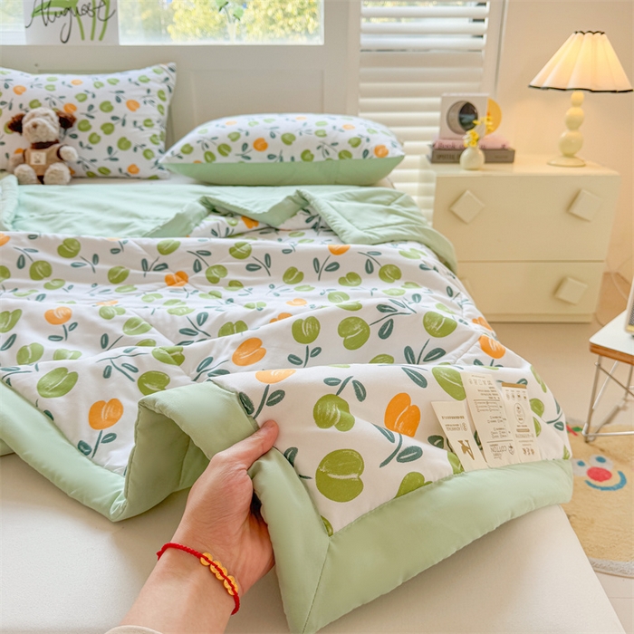 91家纺网 家纺一手货源 找家纺 雅颂缘 2025新款印花水洗棉新疆棉花夏被 诗情画意