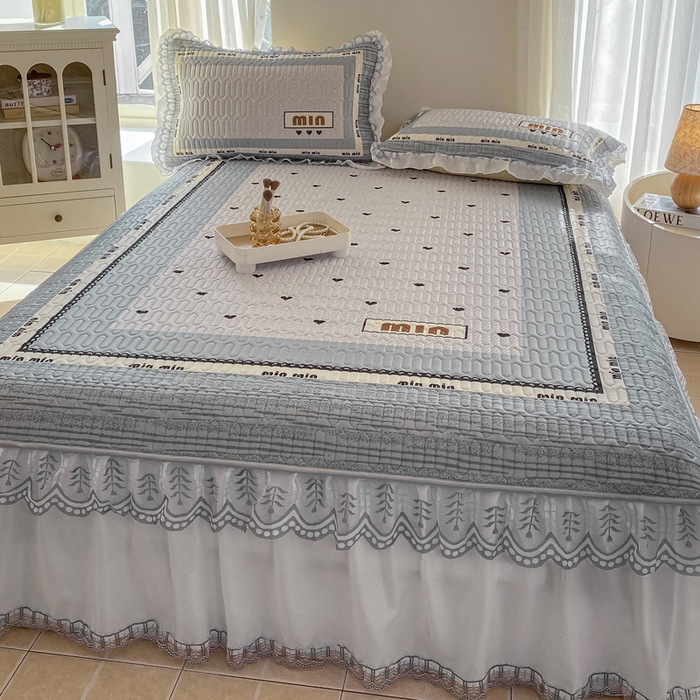 91家纺网 家纺一手货源 找家纺 麋兔 2025新款冰丝床裙乳胶凉席席子 沐香