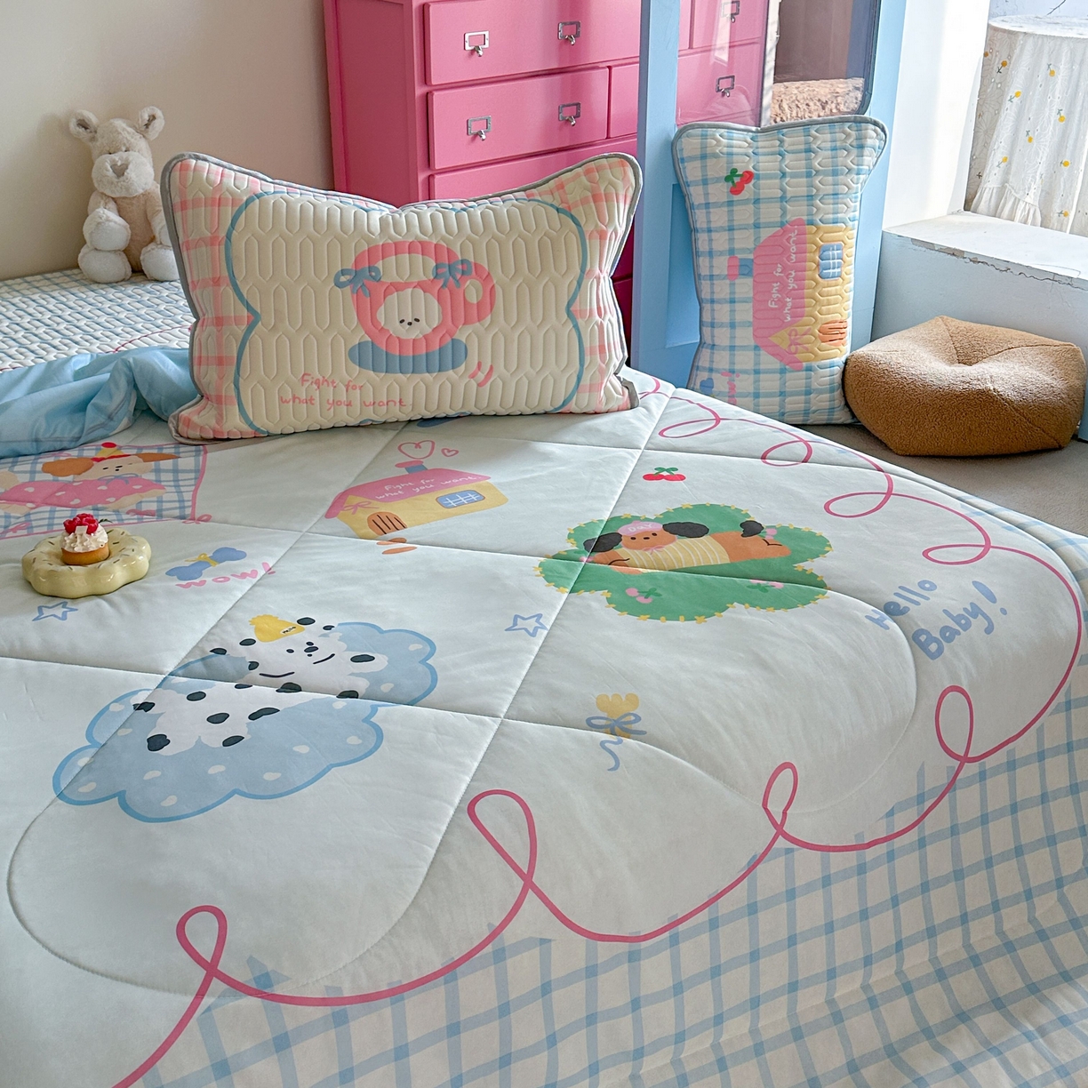 91家纺网 家纺一手货源 找家纺 美乐迪家纺2025新款凉感丝乳胶凉席夏被夏凉被空调被 玩趣