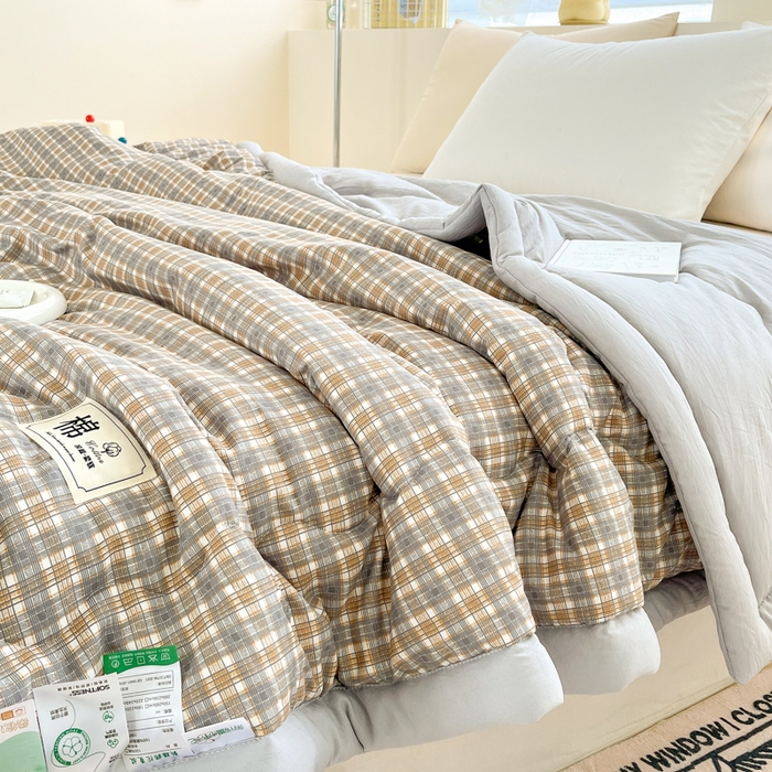 91家纺网 家纺一手货源 找家纺 （总）爱宝被业 2025新款A类无印风针织棉新疆棉花夏被