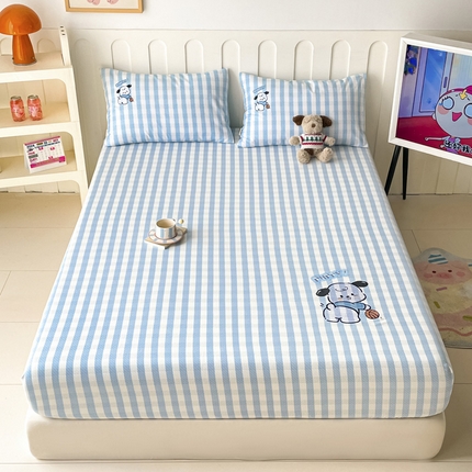 91家纺网 家纺一手货源 找家纺 （总）雅居纺家纺 2025春夏新款全棉纯棉绣花A类老粗布单床笠床笠单件