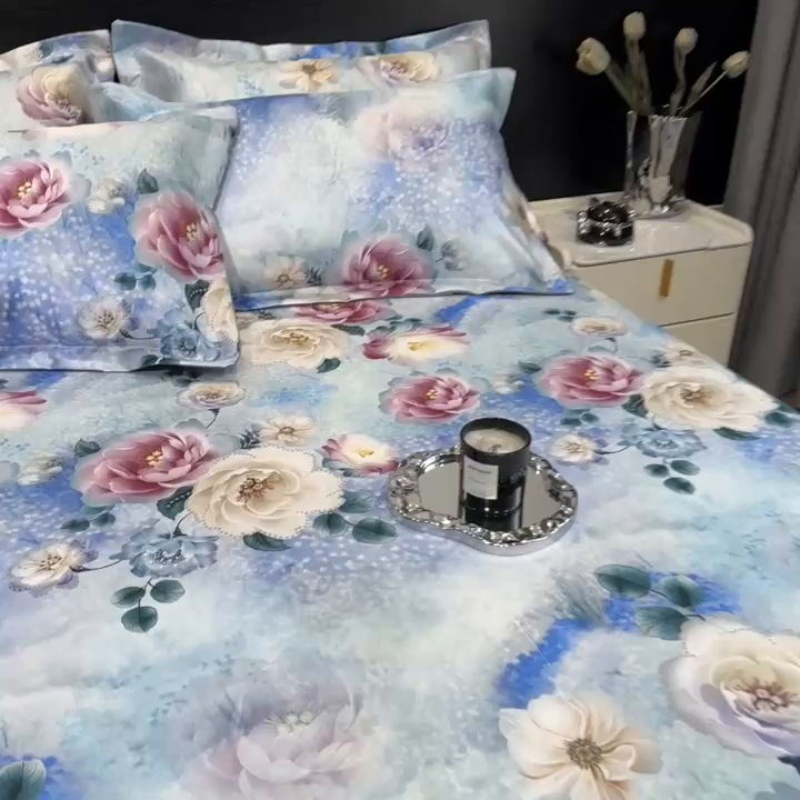 91家纺网 家纺一手货源 找家纺 许林 2025新款冰丝凉席床单款凉席三件套-盛夏