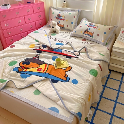 91家纺网 家纺一手货源 找家纺 （总）希诺2025新款大版卡通冰丝席夏被凉席四件套