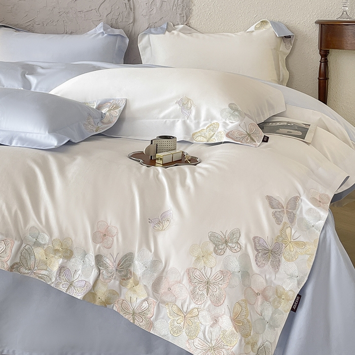 91家纺网 家纺一手货源 找家纺 （总）高端轻奢A类母婴级长绒棉全工艺刺绣四件套纯棉全棉高端春夏季爆款床上用品