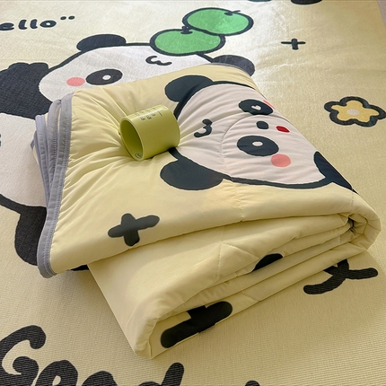 希诺2025新款大版卡通凉感丝夏被冰感空调被子被芯 可爱熊猫