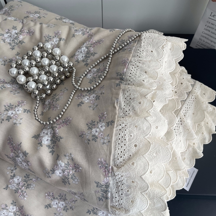 91家纺网 家纺一手货源 找家纺 莱豫2025新款法式纯棉夏被春秋被 花海米