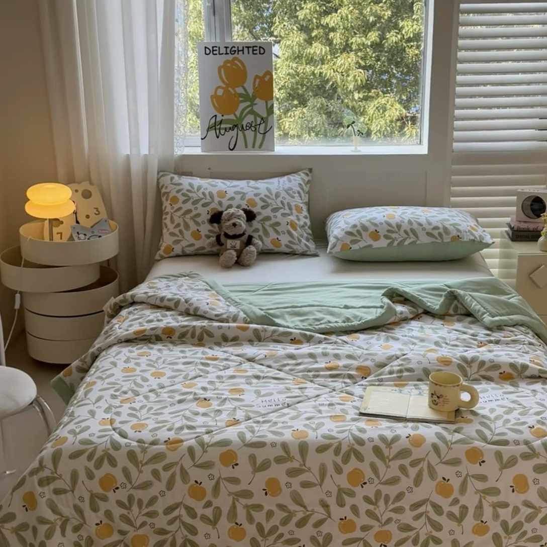 91家纺网 家纺一手货源 找家纺 雅颂缘 2025新款印花水洗棉新疆棉花夏被 沁香园