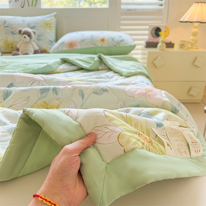 91家纺网 家纺一手货源 找家纺 雅颂缘 2025新款印花水洗棉新疆棉花夏被 花期无限