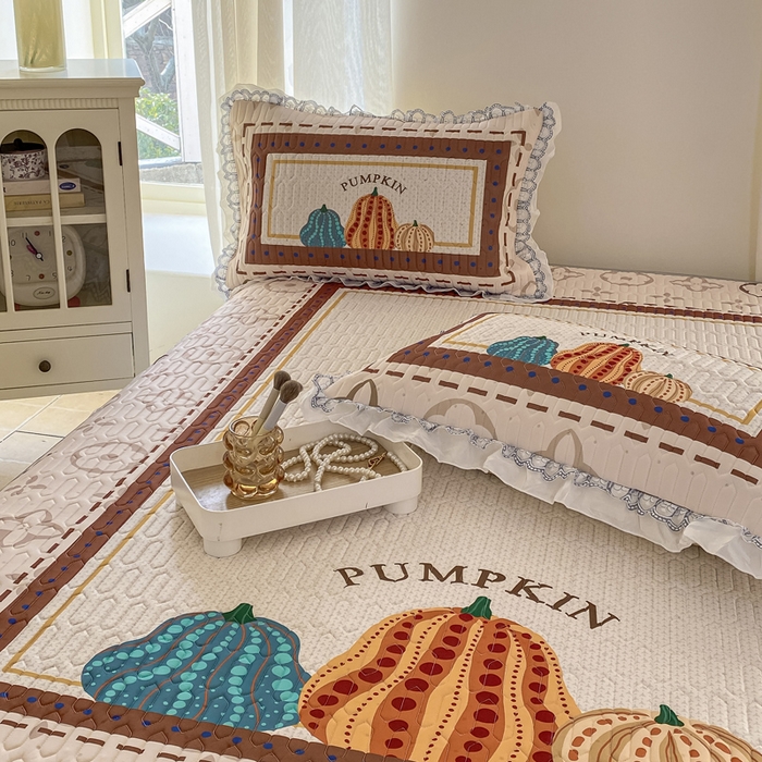 91家纺网 家纺一手货源 找家纺 麋兔 2025新款冰丝床裙乳胶凉席席子 南瓜