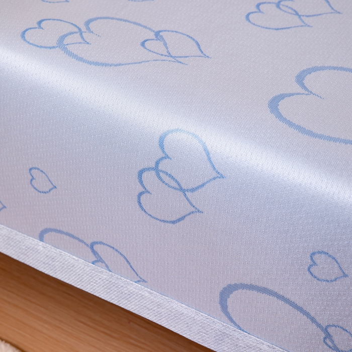 91家纺网 家纺一手货源 找家纺 凌云 2025新款学生宿舍提花凉感冰丝席 心海-蓝