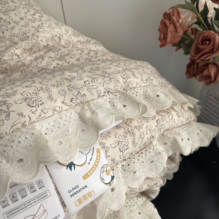 91家纺网 家纺一手货源 找家纺 莱豫2025新款法式纯棉夏被春秋被 花世界米