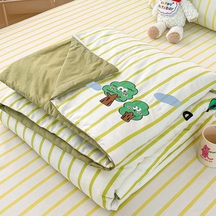 雅居纺 2025春夏新款13070全棉纯棉绣花夏被夏凉被空调被 夏被-发财树