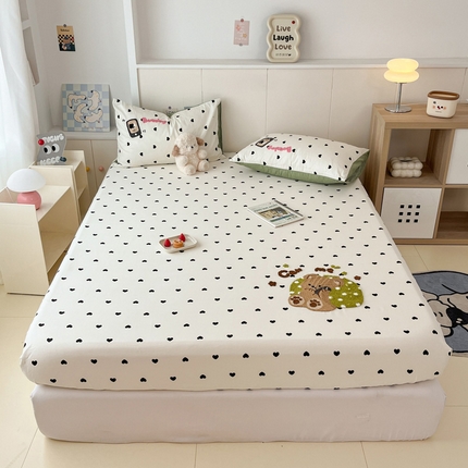 91家纺网 家纺一手货源 找家纺 （总）雅居纺家纺 2025春夏新款全棉纯棉毛巾绣系列单床笠 床笠单件