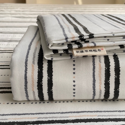 91家纺网 家纺一手货源 找家纺 雅居纺家纺 2025春夏新款全棉纯棉简约老粗布-单床单 床单单件凉席席 年华-灰