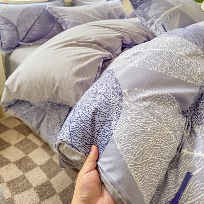 91家纺网 家纺一手货源 找家纺 佑佳家纺 2025年新款铂金棉芦荟棉学生三件套四件套 单被套 单枕套「支持定做各种尺寸」 芜叶