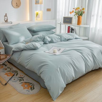 91家纺网 家纺一手货源 找家纺 （总）2025新款全棉双拼水洗棉四件套