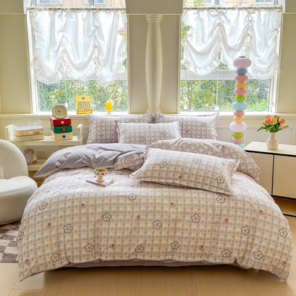 91家纺网 家纺一手货源 找家纺 （总）佑佳家纺 2025年新款铂金棉芦荟棉学生三件套四件套 单被套 单枕套「支持定做各种尺寸」