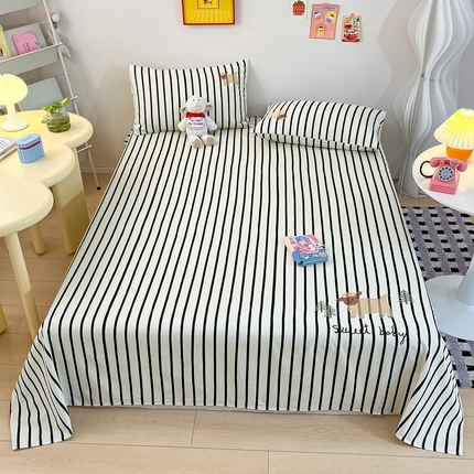 91家纺网 家纺一手货源 找家纺 （总）雅居纺家纺 2025春夏新款全棉纯棉绣花A类老粗布单床单床单单件