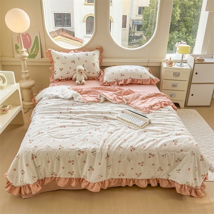 默忆 2025新款亲肤舒适针织棉夏被四件套夏凉被空调被 初见