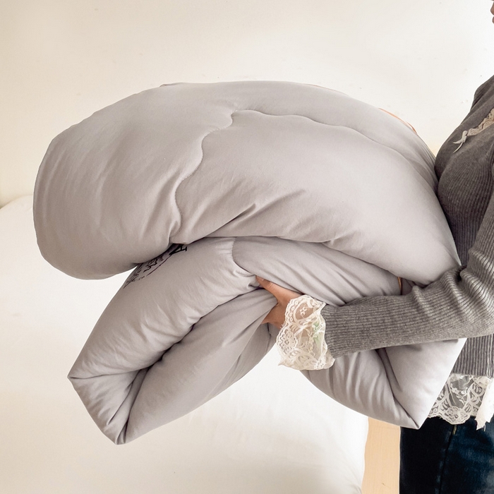 91家纺网 家纺一手货源 找家纺 思雅庭 2025新款水洗棉大豆纤维子母被  春秋被 夏被 四季被 被子被芯 灰色