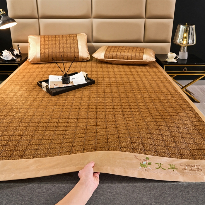 91家纺网 家纺一手货源 找家纺 瑶瑶家居床垫 2025新款艾草双面古藤席 艾草-罗马格