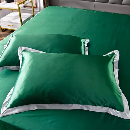 经年 2025年奢华真丝手感水洗冰丝天丝单枕套-初见系列 直播爆款 初见-墨绿
