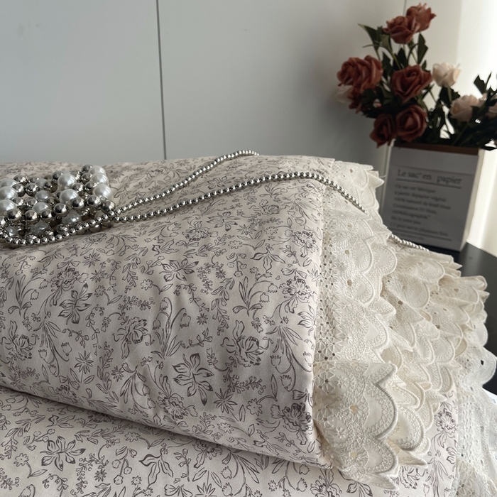 91家纺网 家纺一手货源 找家纺 莱豫2025新款法式纯棉夏被春秋被 花世界米