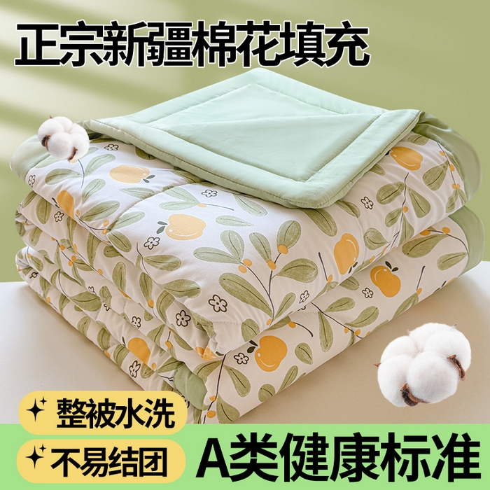91家纺网 家纺一手货源 找家纺 雅颂缘 2025新款印花水洗棉新疆棉花夏被 沁香园