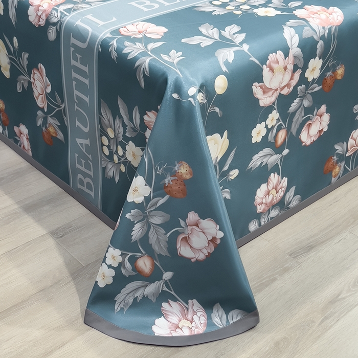 91家纺网 家纺一手货源 找家纺 许林 2025新款冰丝凉席床单款凉席三件套-蜜桃花