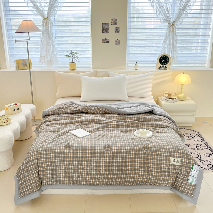 91家纺网 家纺一手货源 找家纺 （总）爱宝被业 2025新款A类无印风针织棉新疆棉花夏被