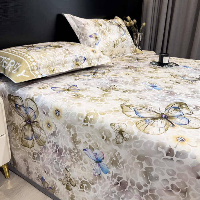 91家纺网 家纺一手货源 找家纺 许林家纺  2025新款冰丝凉席床单款凉席三件套 天空之境