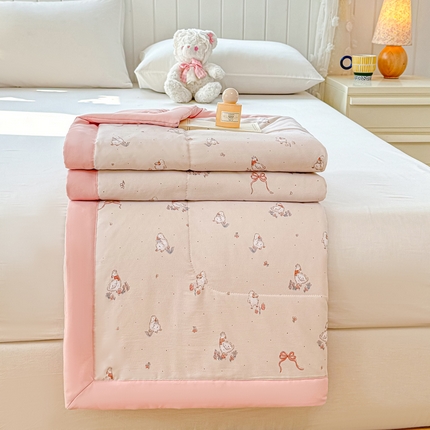 91家纺网 家纺一手货源 找家纺 大世界被王 2025新款有氧纱印花夏被被子被芯 夏日花梦