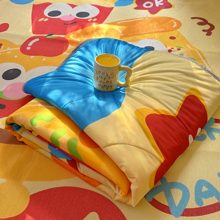 希诺2025新款大版卡通凉感丝夏被冰感空调被子被芯 薯条汉堡