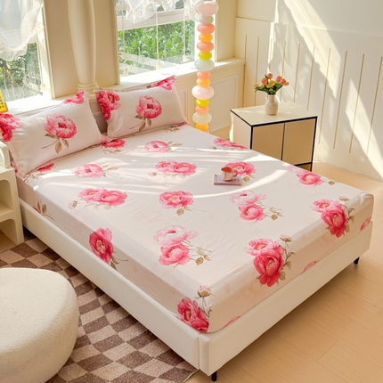 91家纺网 家纺一手货源 找家纺 （总）佑佳家纺 2025年新款铂金棉芦荟棉单床笠，有配套枕套「支持定制各种尺寸」