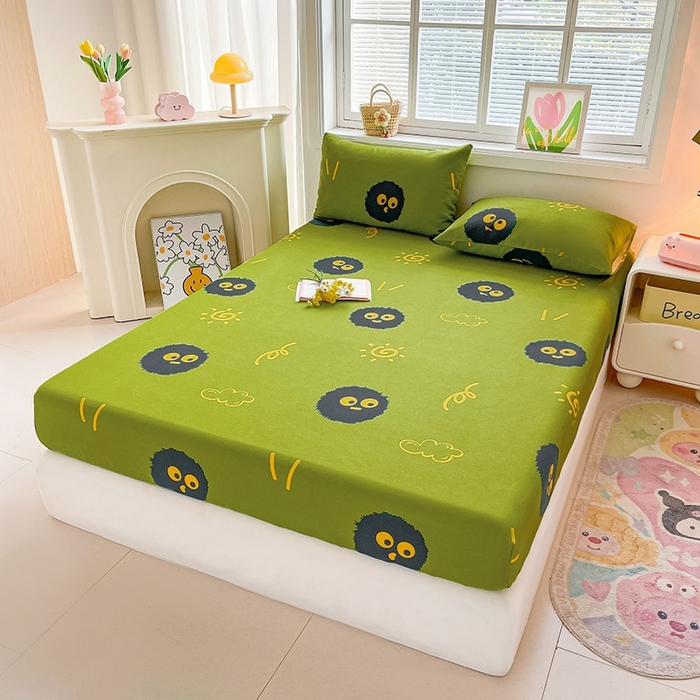 91家纺网 家纺一手货源 找家纺 晓时候2025新款老粗布床笠凉席 淘气点点