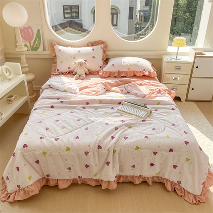 默忆 2025新款亲肤舒适针织棉夏被四件套夏凉被空调被 心愿