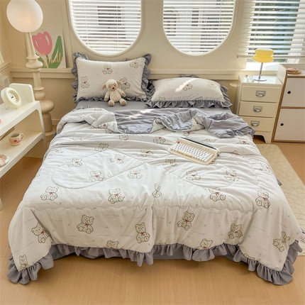 默忆 2025新款亲肤舒适针织棉夏被四件套夏凉被空调被 童年