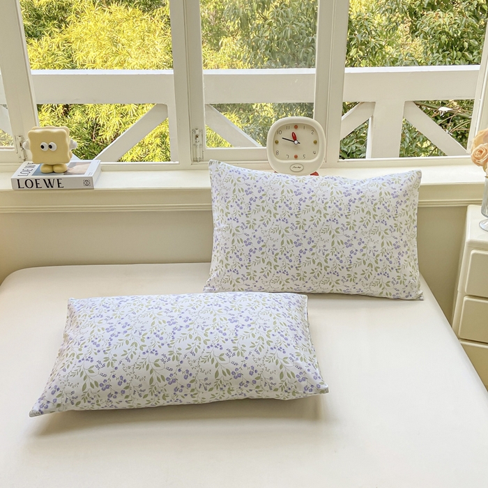 91家纺网 家纺一手货源 找家纺 沃尔居 2025新款双面全棉印花夏被可机洗小清新纯棉夏凉被薄被芯空调被子 千野-紫