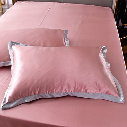 91家纺网 家纺一手货源 找家纺 经年 2025年奢华真丝手感水洗冰丝天丝单枕套-初见系列 直播爆款 初见-豆沙