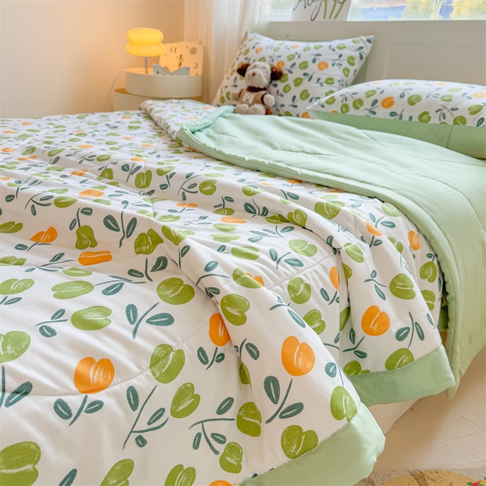 91家纺网 家纺一手货源 找家纺 雅颂缘 2025新款印花水洗棉新疆棉花夏被 诗情画意