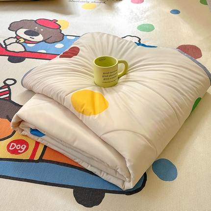 希诺2025新款大版卡通凉感丝夏被冰感空调被子被芯 滑板腊肠狗