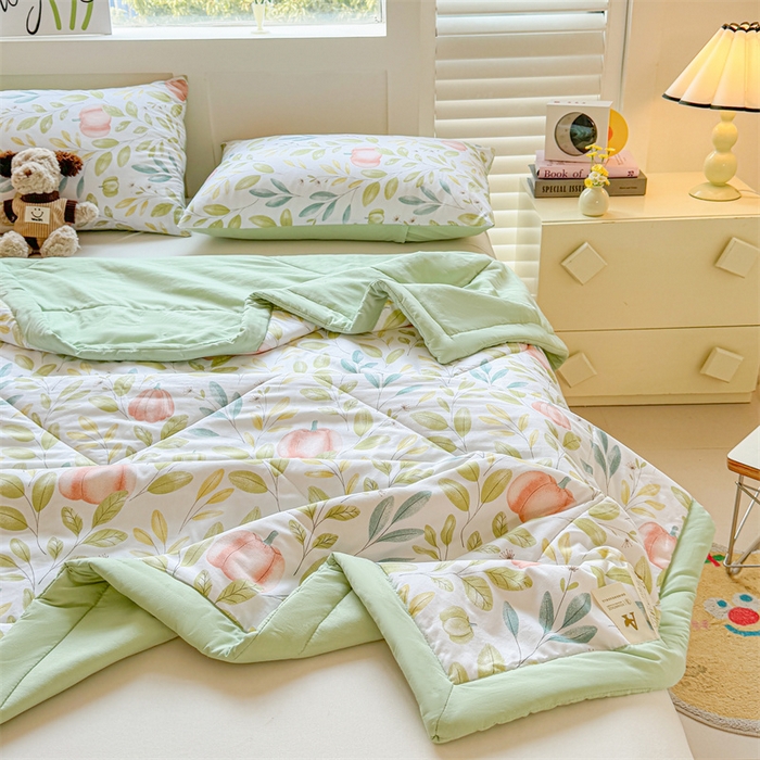 91家纺网 家纺一手货源 找家纺 雅颂缘 2025新款印花水洗棉新疆棉花夏被 半亩花田