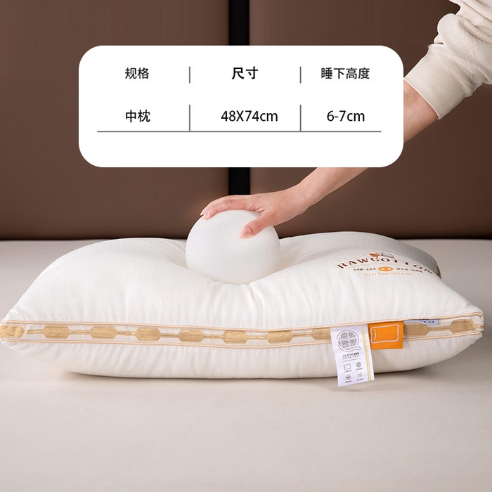 91家纺网 家纺一手货源 找家纺 （总）2025新款全棉提花华夫格羽丝枕 枕头枕芯