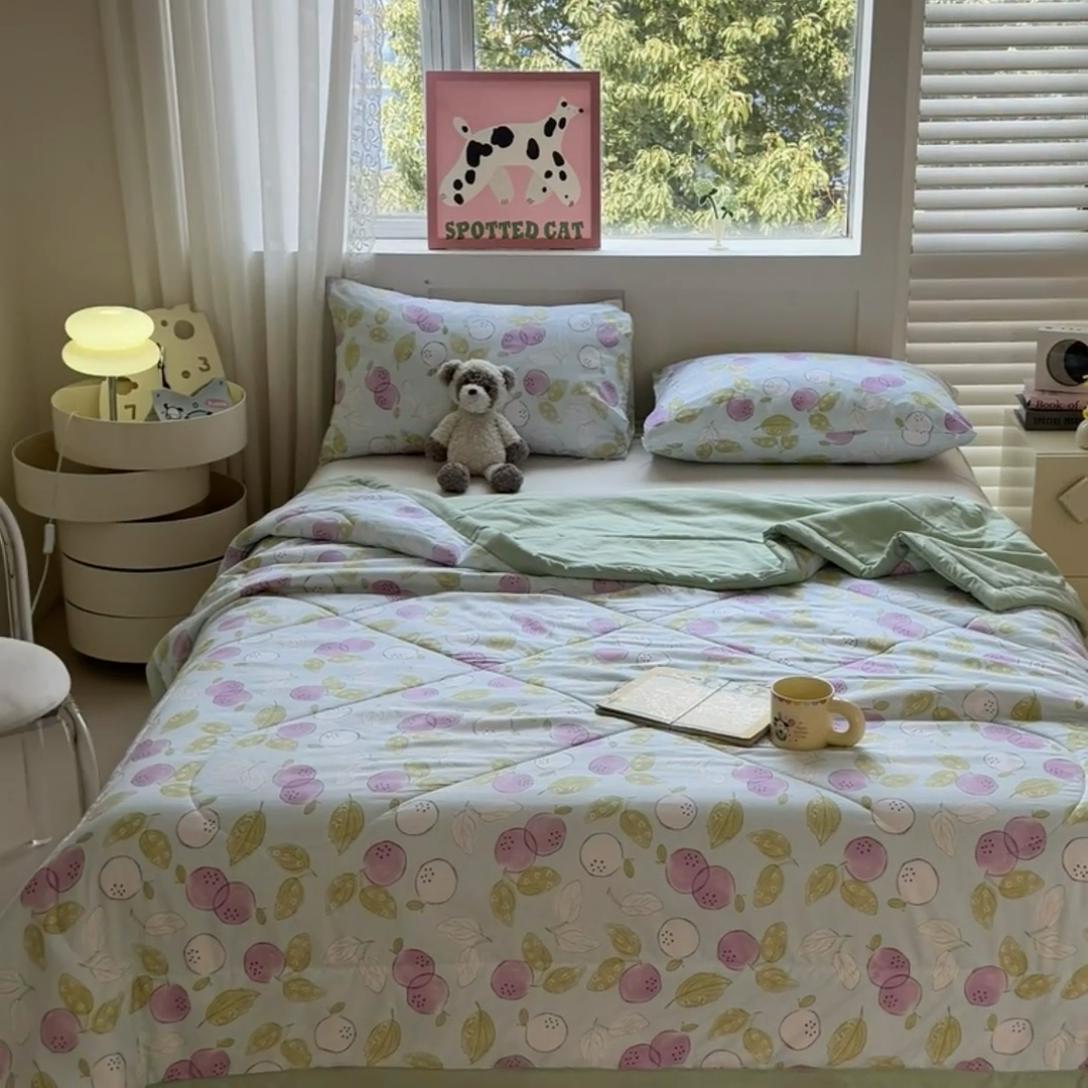 91家纺网 家纺一手货源 找家纺 雅颂缘 2025新款印花水洗棉新疆棉花夏被 心意满满