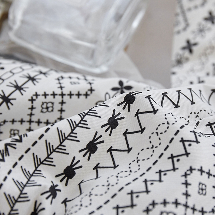 91家纺网 家纺一手货源 找家纺 花西夫人2025新款13372纯棉印花全棉四件套床单床笠款波西米亚-高级灰