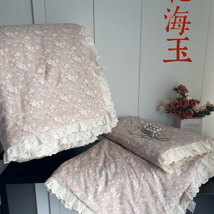 91家纺网 家纺一手货源 找家纺 莱豫2025新款法式纯棉夏被春秋被 花海玉