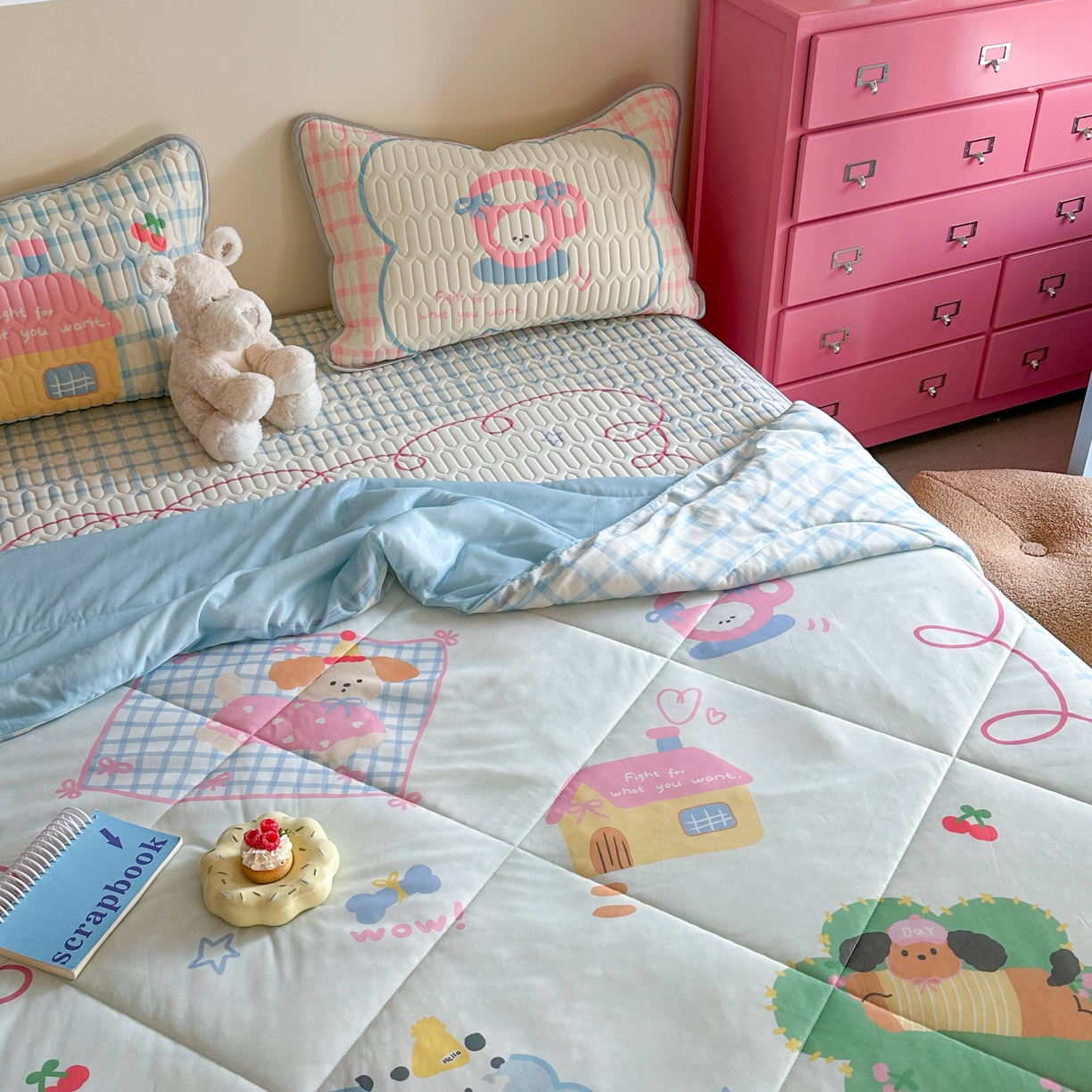 91家纺网 家纺一手货源 找家纺 美乐迪家纺2025新款凉感丝乳胶凉席夏被夏凉被空调被 玩趣